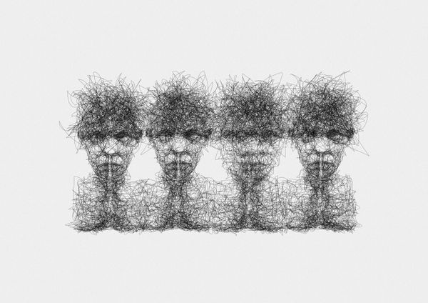 Pen and ink drawing from the collection Différance Drawings.